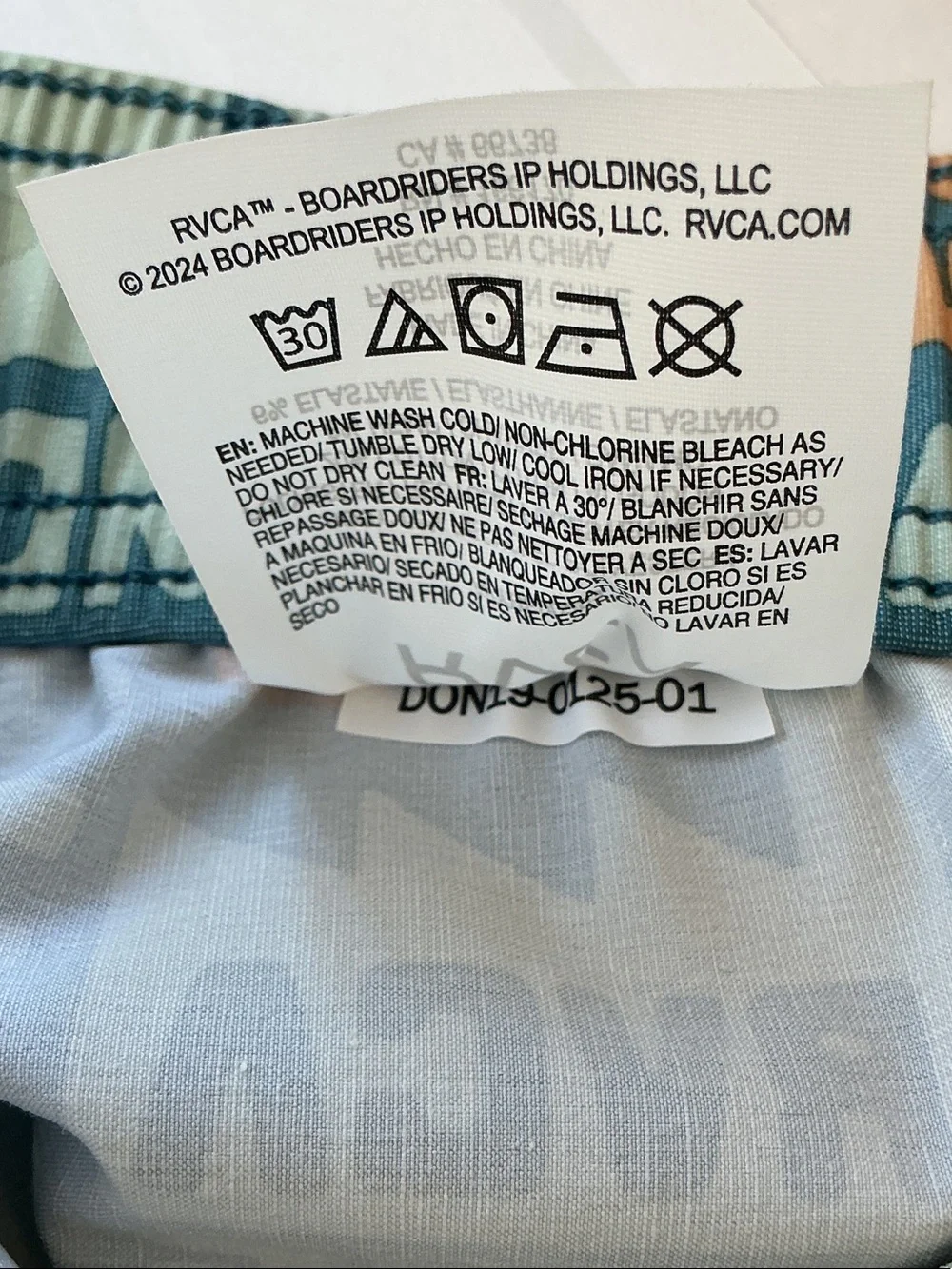 RVCA Teal and Orange Graphic Volley Swim Shorts